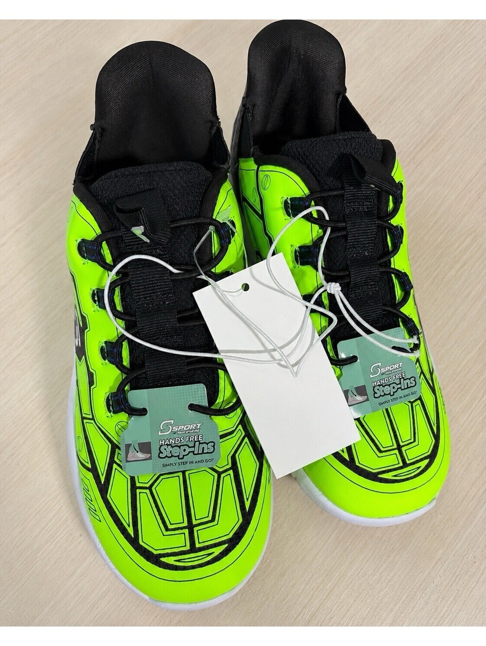 Skechers S Sport Noah Boys Green Step-Ins Memory Foam Sneakers Size 2 NWT - Picture 7 of 9